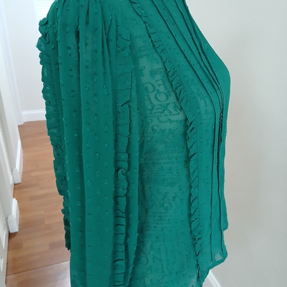 Farm Rio Emerald Ruffle Long Sleeve Blouse - Picture 5 of 10